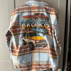 Ford Jacket - Blue and Brown Plaid with Bronco Graphics bundle